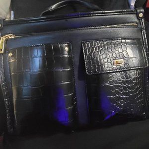 Black Clutch/Cross/Shoulder I.N.C. Leather Purse.